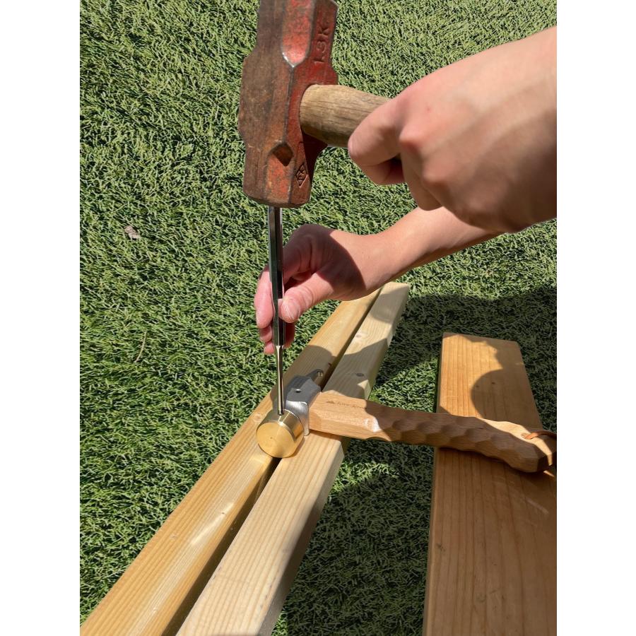 ショート ペグハンマー 専用 真鍮ヘッド 替えヘッド スプリングピン付き 交換用 |  | 03