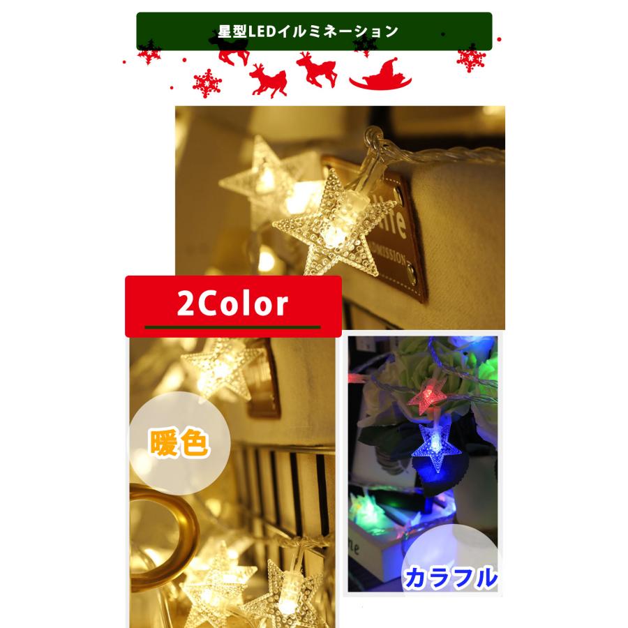 クリスマス ツリー タペストリー 星形 LEDライト セット 150-75cm 6m40球 ウォームホワイト カラフル おしゃれ 壁掛け ファブリック 簡単 |  | 01