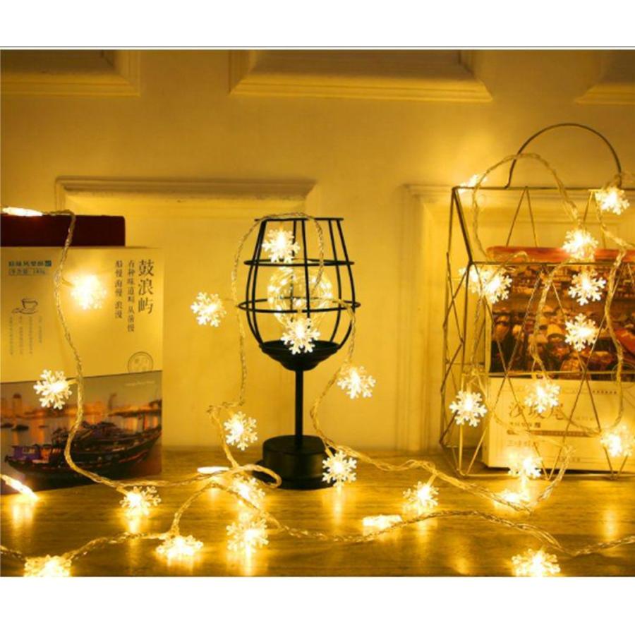 イルミネーションライト LED 雪形 １０m ８0球 電池式 クリスマス  ガーランド スター 屋外 屋内 |  | 05