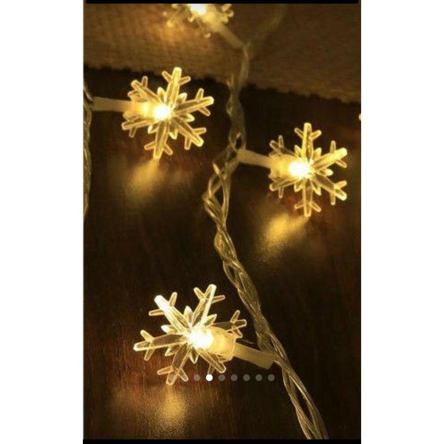 イルミネーションライト LED 雪形 １０m ８0球 電池式 クリスマス  ガーランド スター 屋外 屋内 |  | 06