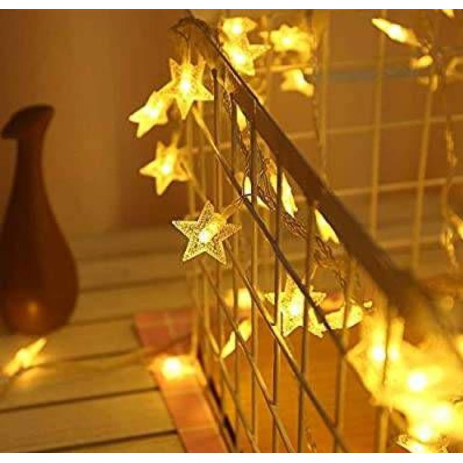 イルミネーションライト LED 星形 10m 100球 電池式 リモコン付き 点灯8パターン クリスマス  ガーランド スター 屋外 屋内 |  | 09