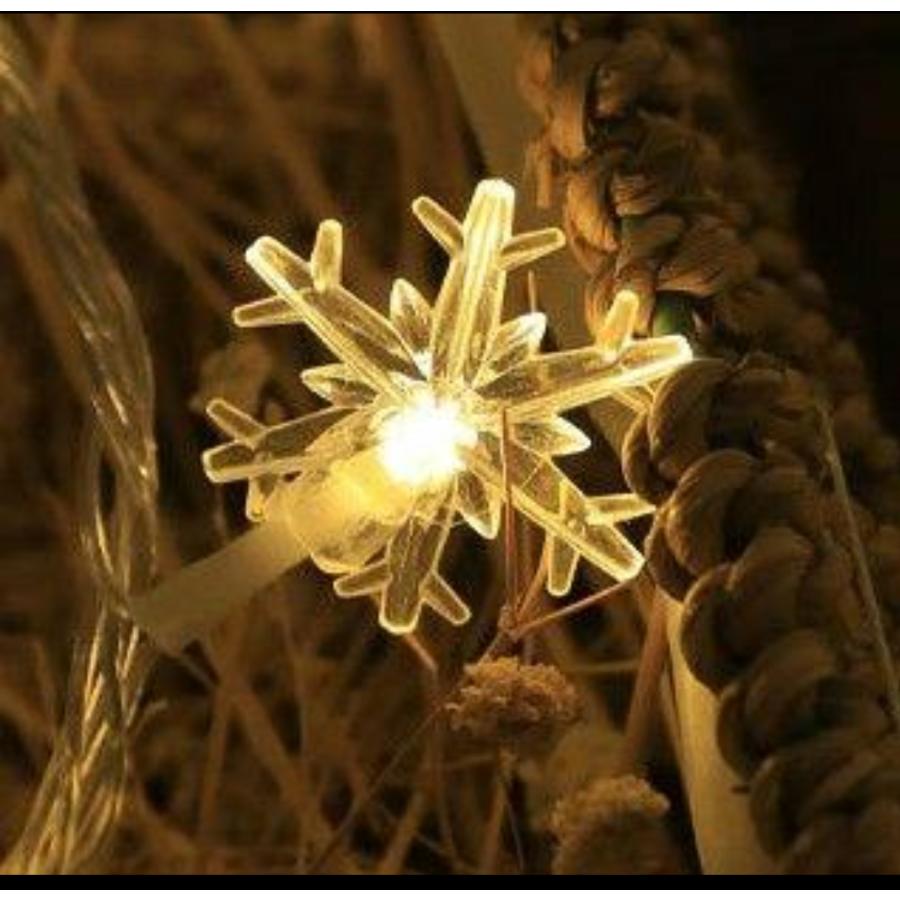 イルミネーションライト LED 雪形 10m 100球 電池式 リモコン付き 点灯8パターン クリスマス ガーランド スター 屋外 屋内 |  | 08