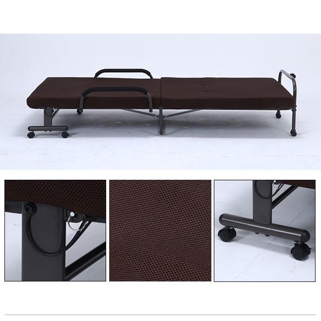 低反発 折りたたみベッド シングル キャスター付き メッシュ ワンタッチ ベッド 42段階リクライニング アウトレット価格 |  | 04