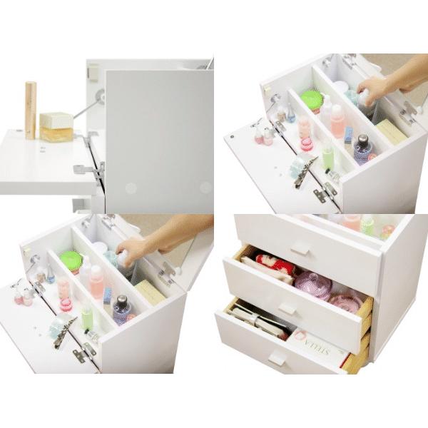 ドレッサー メイクボックス コスメボックス 鏡台 化粧台 鏡付き