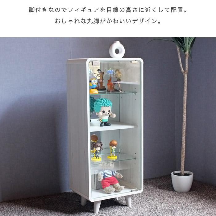 【新品アウトレット】背面ミラー付きガラスコレクションケース ホワイトウォッシュ フィギュアケース ガラス コレクションケース 3段 2段 推し活 ぬい活