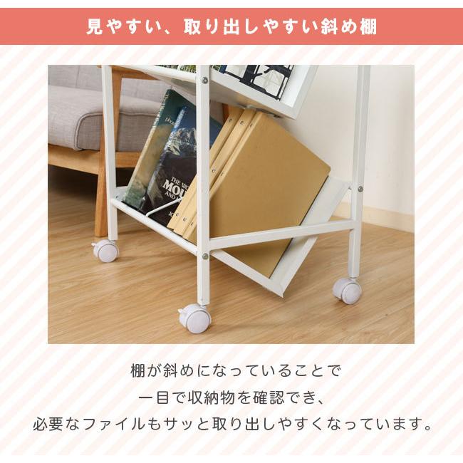 ファイルワゴン 2段 キャスター付き　2台まとめ売り 送料無料】 天板付きファイルワゴン2段 HS-YSK-013-2 ブックラック