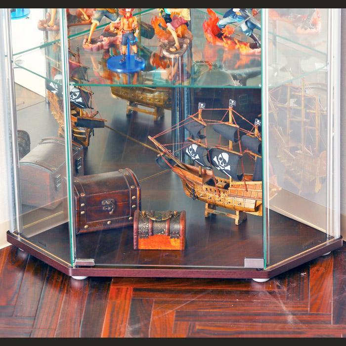 フィギュアケース ガラス コレクションケース 4段 コーナー 背面