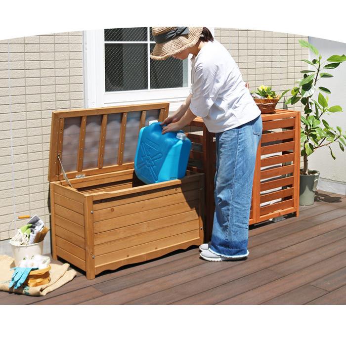 ゴミ箱 屋外 ダストボックス 幅86cm 収納ボックス ベンチ 椅子 大容量 大型 ごみ箱 ストッカー 大きい 長方形 gastr (屋外収納 木製 ステイン塗装)_6