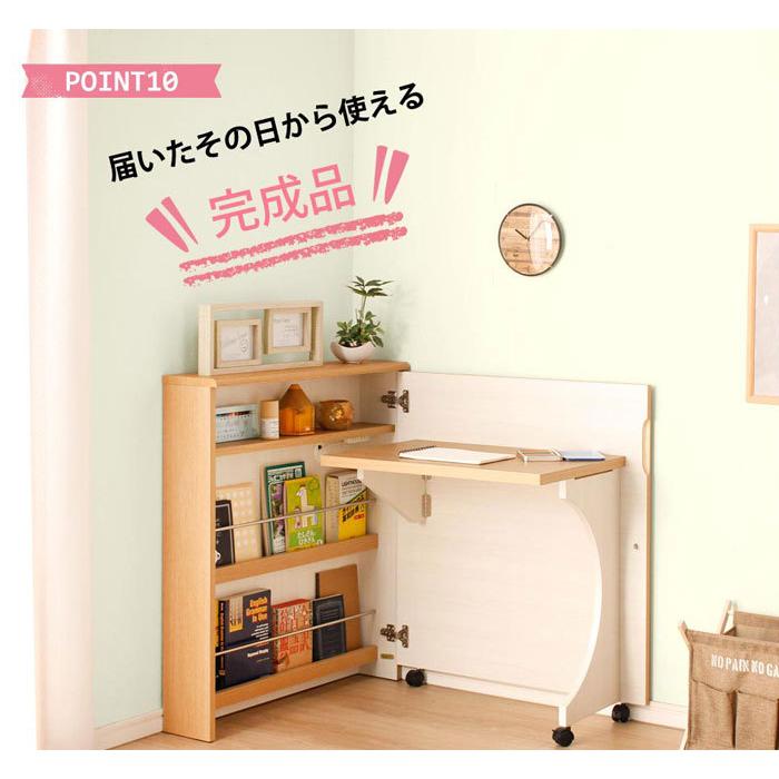 折りたたみデスク 折り畳みデスク 幅80 奥行100 キャスター