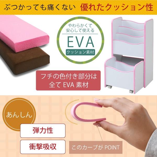 ソフトエッジで安全なキッズ 絵本棚 ３段 おもちゃ絵本ラック 幅48 奥行29 高さ90 えほんだな こども絵本ラック キャスター付きラック アウトレット価格 |  | 02