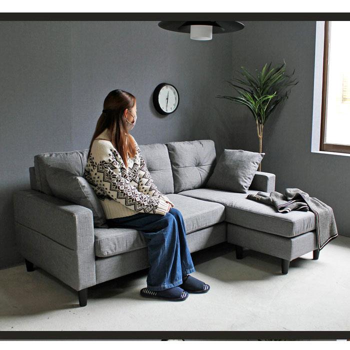 カウチソファー コーナーソファー クッション付き コンパクト 3人掛け ファブリック L字ソファー リビングソファー 3人用 三人掛け (選べる開梱設置サービス) | イケア | 06