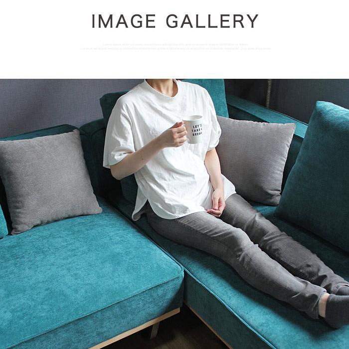 イケア（IKEA） カウチソファー コーデュロイ コーナーソファー 3人