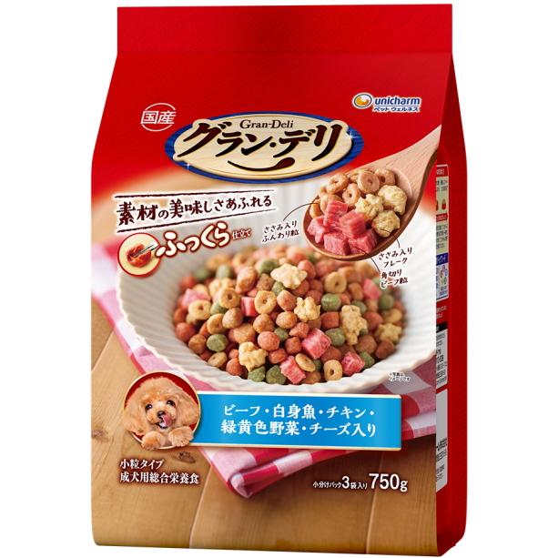 ユニチャーム】グランデリ ふっくら仕立て ビーフ・白身魚・チキン 