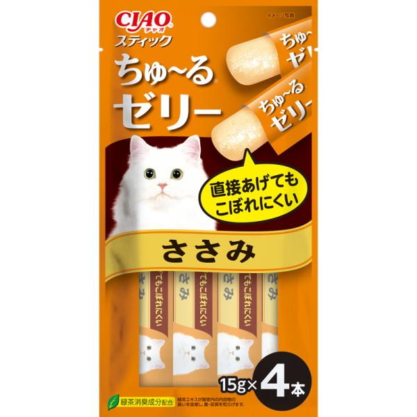 いなばペット】チャオ スティック ちゅ〜るゼリー ささみ 15gx4本