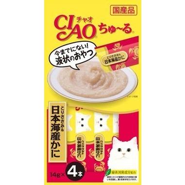 いなばペット】チャオちゅ〜る とりささみ＆日本海産かに 14g×4本