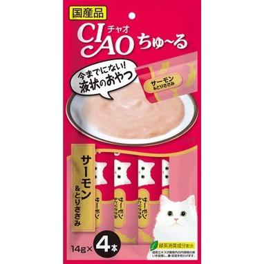いなばペット】チャオちゅ〜る サーモン＆とりささみ 14gx4本