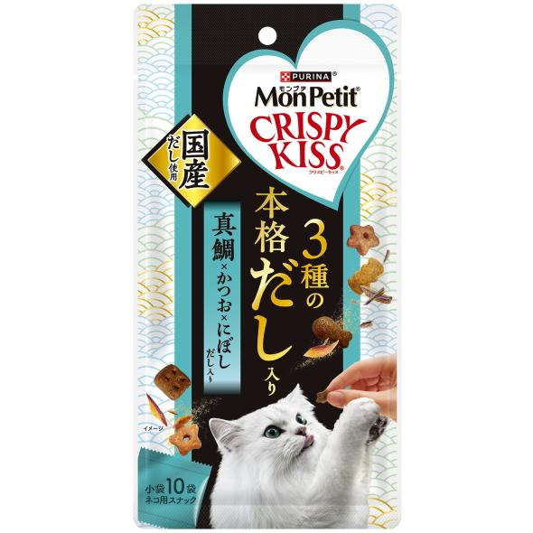 ネスレピュリナ】モンプチ クリスピーキッス 3種の本格だし入り 真鯛