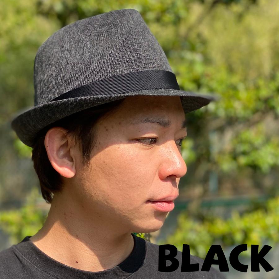 Basiquenti 麻素材 涼しい 軽量 中折れ ハット 帽子 フェドラ