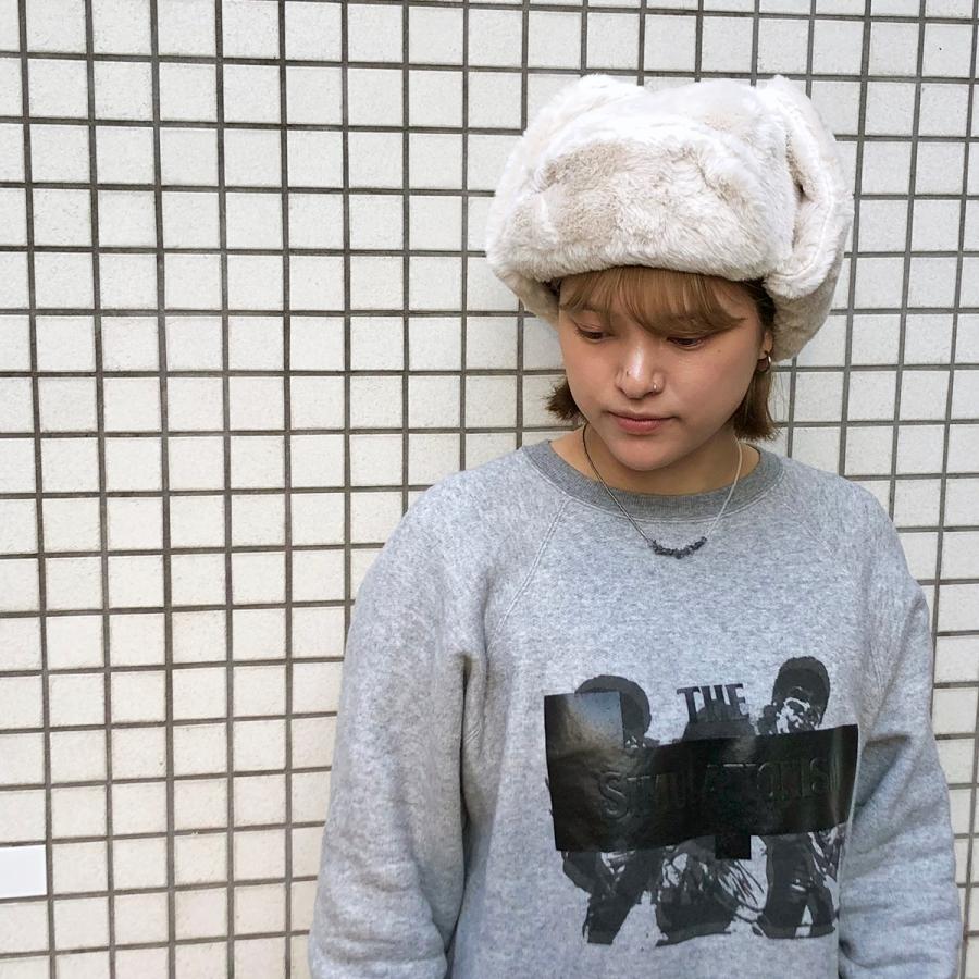 ベーシックエンチ Fake Fur Aviator Cap 帽子 アビエイター パイロットキャップ フェイク ファー 防寒 モコモコ イアマフ 耳当て フラップ メンズ レディース | Basiquenti | 07