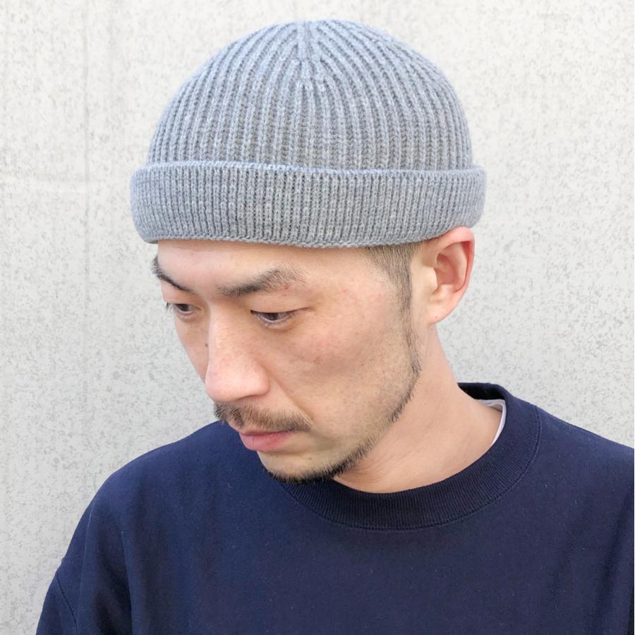 浅い ショート ロール ニット ワッチ キャップ 帽子 洗える ニット帽 ビーニー イスラムワッチ スケーター ロールアップ 手洗い フリーサイズ Short Roll Watch | Basiquenti | 24
