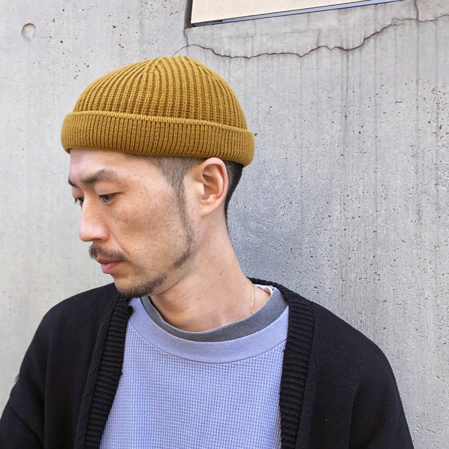 浅い ショート ロール ニット ワッチ キャップ 帽子 洗える ニット帽 ビーニー イスラムワッチ スケーター ロールアップ 手洗い フリーサイズ Short Roll Watch | Basiquenti | 23