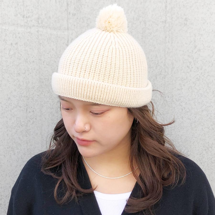 ベーシックエンチ Pon Low Watch 丸洗い可能 帽子 洗える ロールニットキャップ サグキャップ ポン付き ポンポン メンズ レディース フリーサイズ | Basiquenti | 09