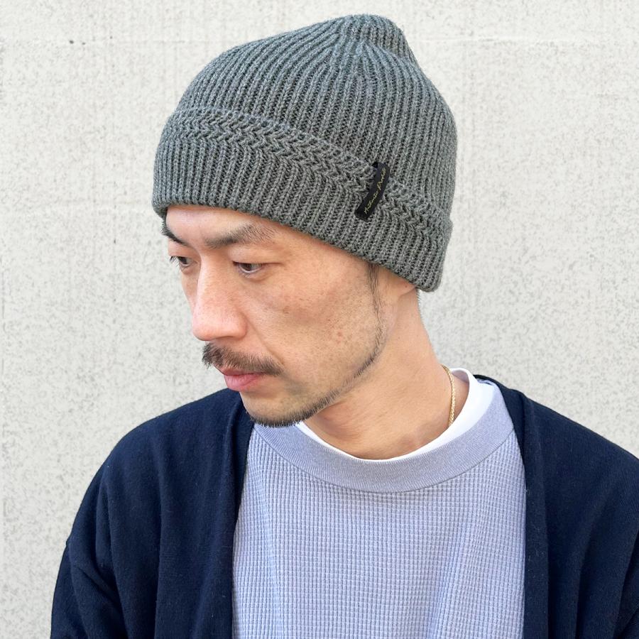 Basiquenti 洗える 抗菌 消臭 タグ ウール リブ ロゴ ニットキャップ