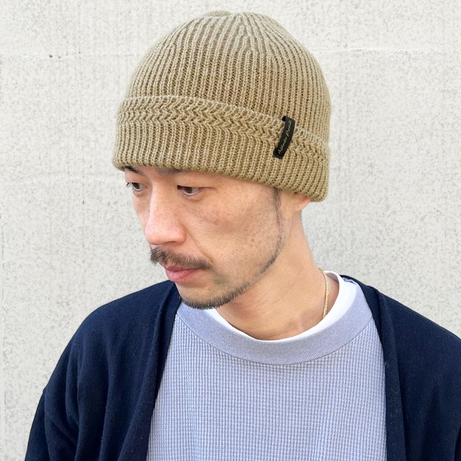 Basiquenti 洗える 抗菌 消臭 タグ ウール リブ ロゴ ニットキャップ