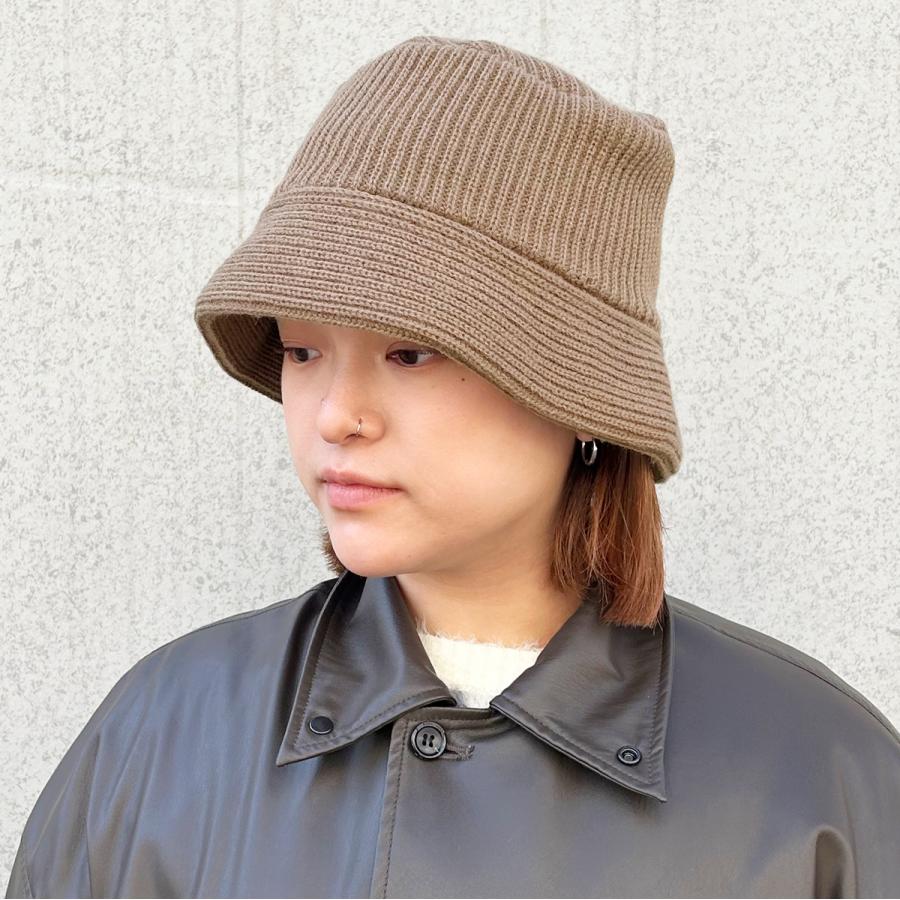 洗える 抗菌 消臭 暖かい 帽子 レディース メンズ フリーサイズ アウトドア ゴルフ ニット素材 ベーシックエンチ リブ ニット バケット ハット | Basiquenti | 07