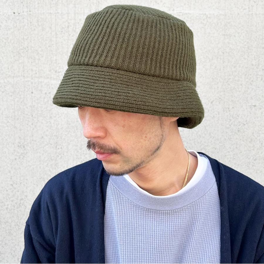 洗える 抗菌 消臭 暖かい 帽子 レディース メンズ フリーサイズ アウトドア ゴルフ ニット素材 ベーシックエンチ リブ ニット バケット ハット | Basiquenti | 08