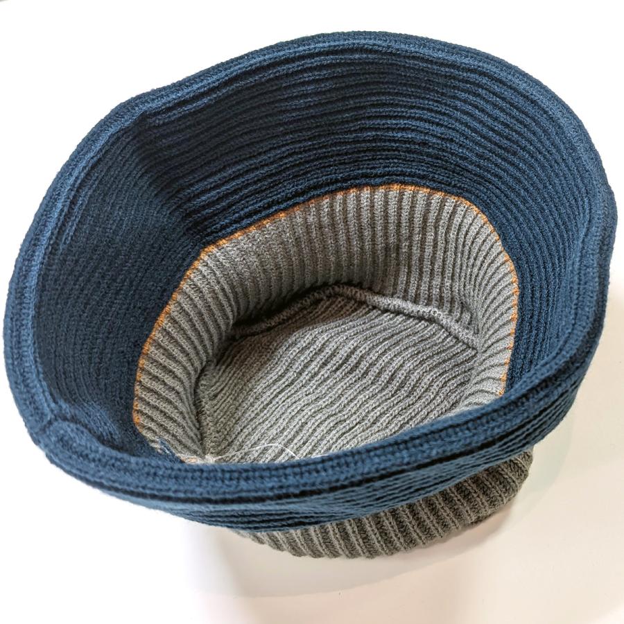 ニットハット 洗える 抗菌 消臭 ハット ニット バケット ちくちくしない 洗濯 帽子 メンズ レディース フリーサイズ ベーシックエンチ Line Knit Bucket Hat | Basiquenti | 08