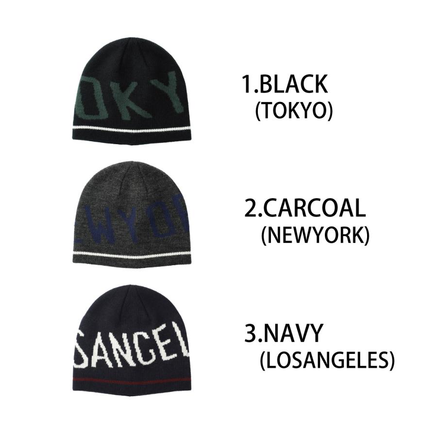 アクリル 抗菌 消臭 洗える ワッチ ニット 帽子 ニット帽 東京 ロサンゼルス ニューヨーク レディース メンズ フリーサイズ 伸縮 ベーシックエンチ City Beanie | Basiquenti | 10