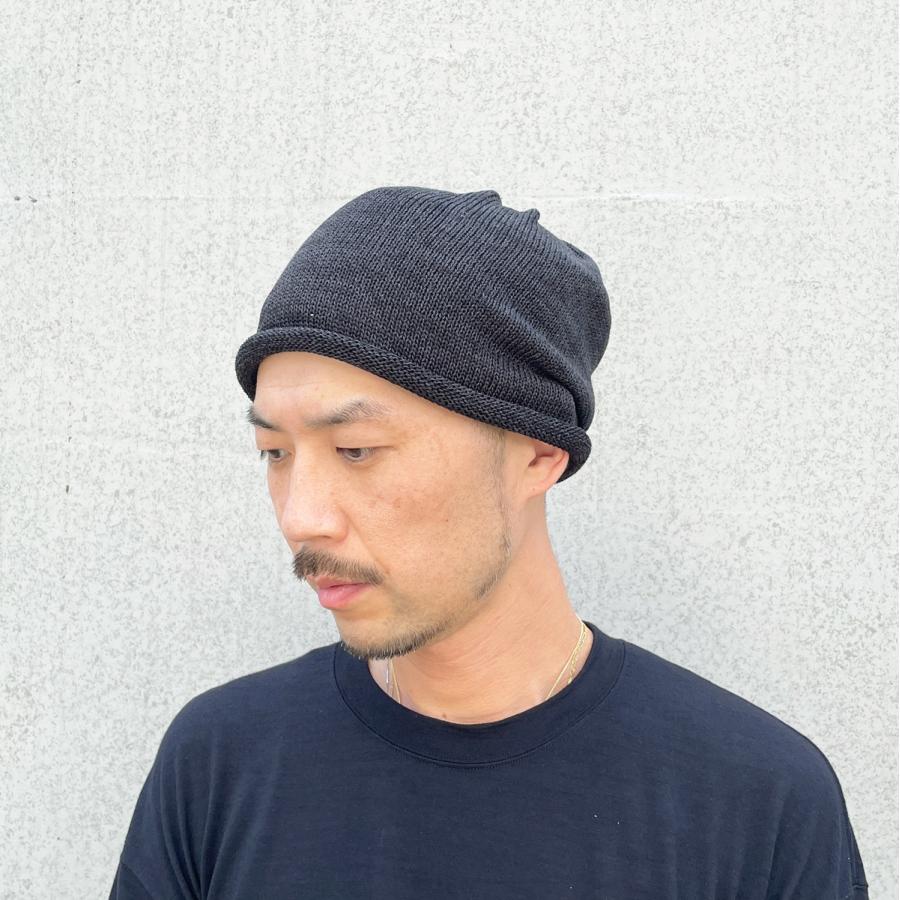 麻混 抗菌 消臭 洗える ワッチ ニット 帽子 ニット帽 春夏 風通し 快適 細編み レディース メンズ フリーサイズ 伸縮 ベーシックエンチ Dry Ramie Roll Watch | Basiquenti | 05