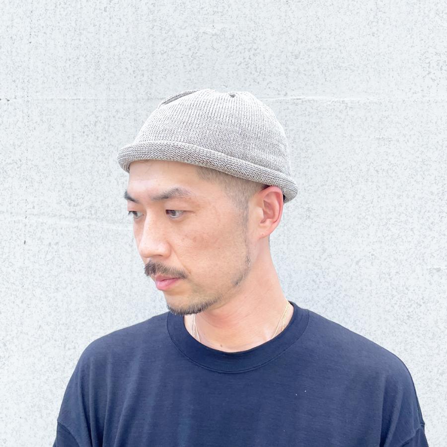 麻混 抗菌 消臭 洗える ワッチ ニット 帽子 ニット帽 春夏 風通し 快適 細編み レディース メンズ フリーサイズ 伸縮 ベーシックエンチ Dry Ramie Roll Watch | Basiquenti | 06