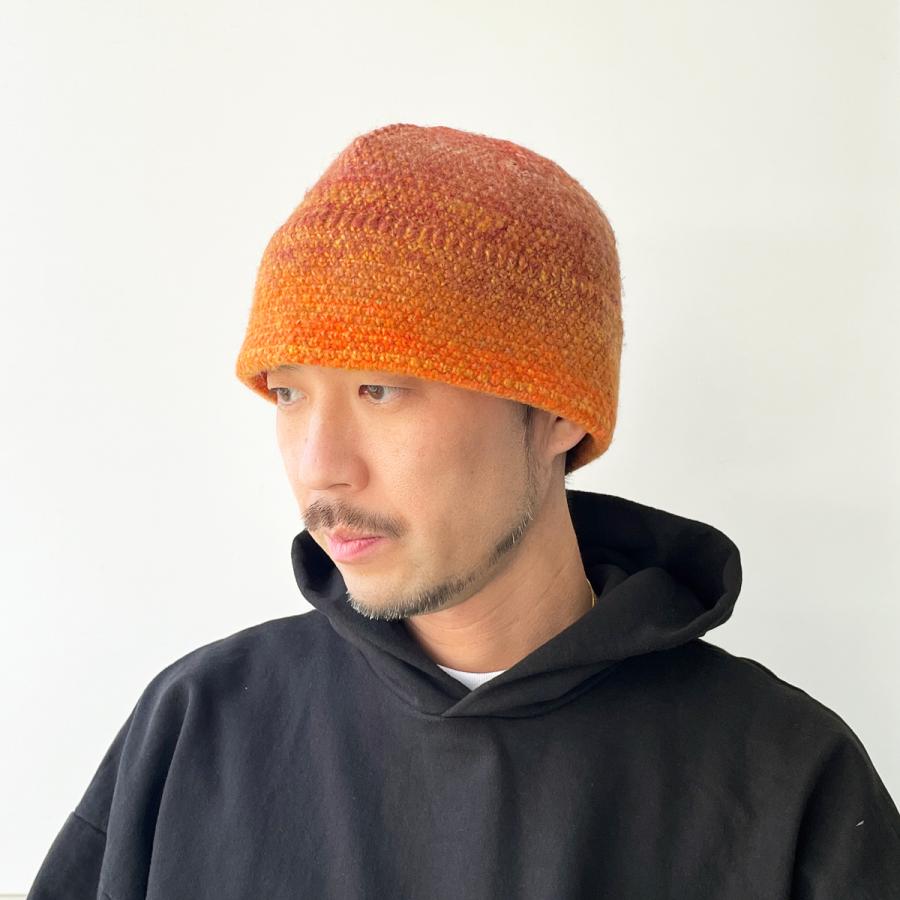 ベーシックエンチ Ombre yarm Crochet Hat 抗菌 消臭 オンブレ ウール 帽子 バケットハット ニットハット クロシェ クロッシェ メンズ レディース フリーサイズ | Basiquenti | 06