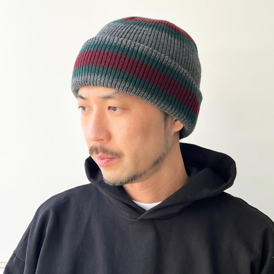 洗える 抗菌 消臭 リバーシブル ワッチ ニットキャップ 2way ニット帽 ビーニー レディース メンズ フリーサイズ 深め ベーシックエンチ Gra Riversible Watch | Basiquenti | 05