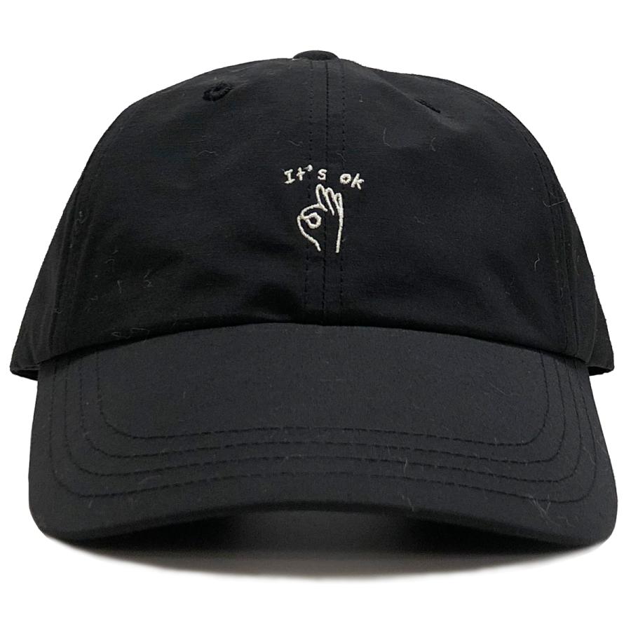 ベーシックエンチ Light Cotton Nylon Hand Sign Cap 帽子 ベースボールキャップ シンプル 6パネル ローキャップ キャップ メンズ レディース 浅め | Basiquenti | 01