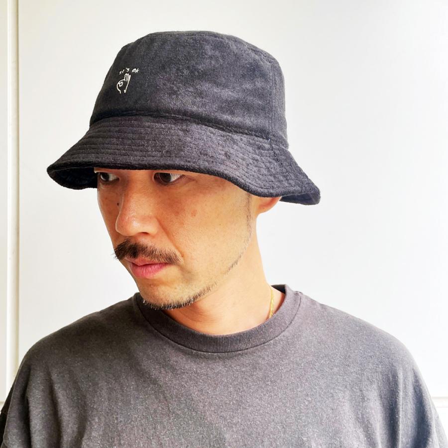 パイル ハンドサイン ハット 洗える 抗菌 消臭 吸水速乾 バケット サファリ 帽子 メンズ レディース フリーサイズ ベーシックエンチ Pile Handsign Hat | Basiquenti | 06