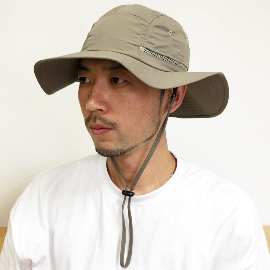 はっ水 抗菌 消臭 吸水速乾 帽子 サファリハット ハット メンズ レディース フリーサイズ レインハット ベーシックエンチ Water Repellent Safari Hat | Basiquenti | 06