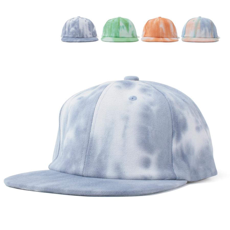 帽子 キャップ アンパイヤキャップ ローキャップ サイクルキャップ ショートつば ショートブリム Tie-dye Flat Cap タイダイ フラット キャップ｜riverup