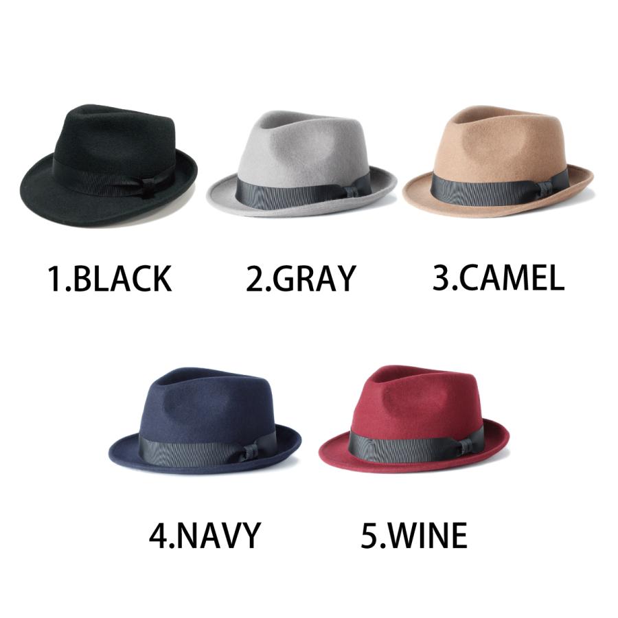 フェドラハット ブラック DIGZHAT フェルトハット ティアドロップ ノックス フェルトハット Rabbit Fur Fedora Hat（ラビット