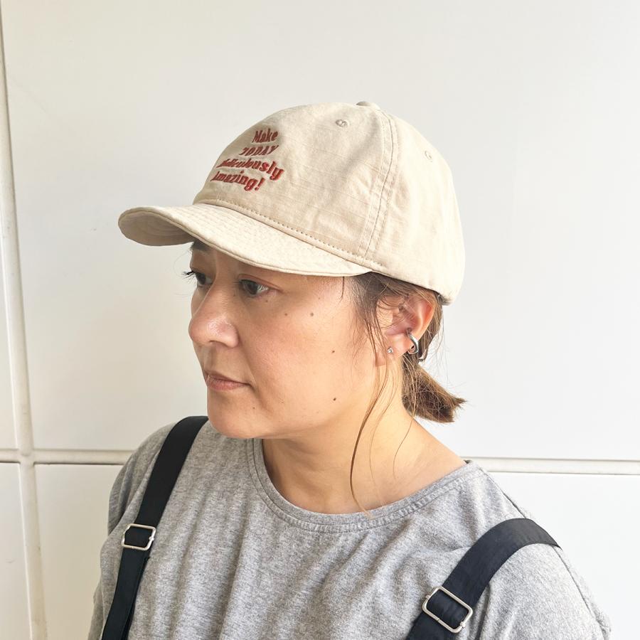 ショートブリム 洗える 抗菌消臭 刺繍 ボール キャップ 帽子 レディース メンズ フリーサイズ 釣り ゴルフ アウトドア ベーシックエンチ Make Today Ball Cap | Basiquenti | 07
