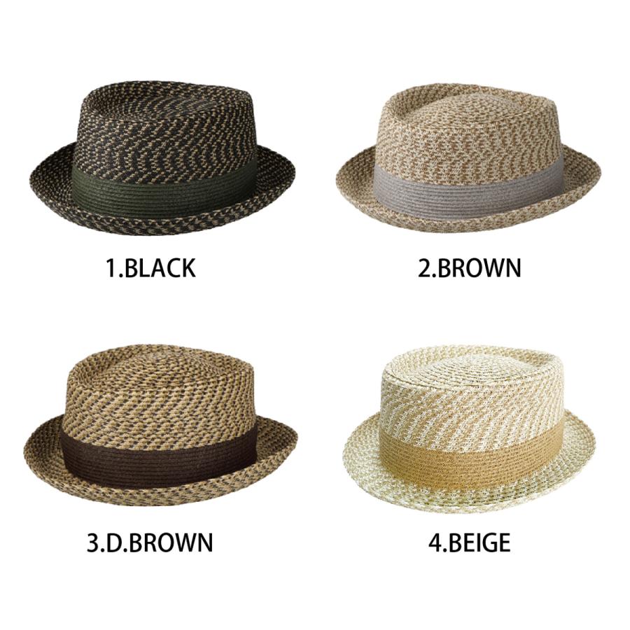 ポークパイ  帽子 大きめ ハット 中折れ 麦わら ストロー 春 夏 メンズ レディース 日除け 軽量 ブレード ゴルフ アウトドア Mosaic Braid Porkpie | Basiquenti | 15