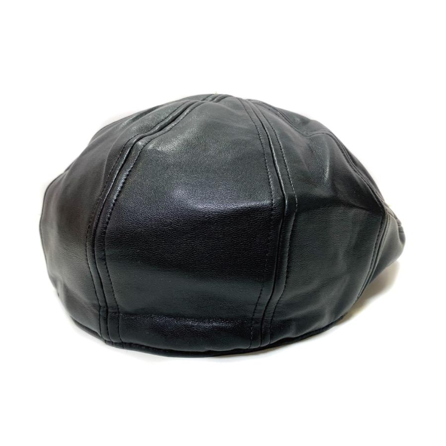 ベーシックエンチ Fake Leather Hunting フェイクレザー ハンチング 抗菌 消臭 秋冬 PU レザー 帽子 鳥打帽 モード アイビー メンズ レディース フリーサイズ | Basiquenti | 11