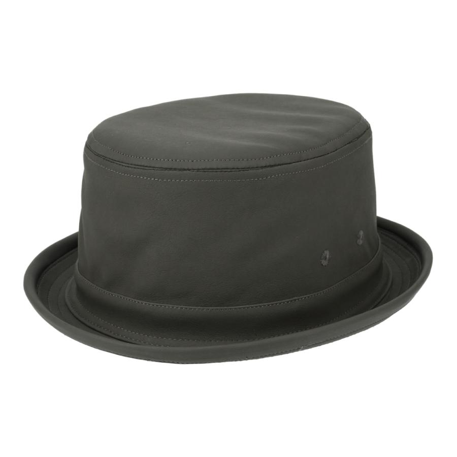 ベーシックエンチ Fake Leather Porkpie 帽子 ハット 抗菌 消臭 ポークパイ フェイクレザー エコレザー ヴィンテージ 定番 メンズ レディース フリーサイズ | Basiquenti | 02