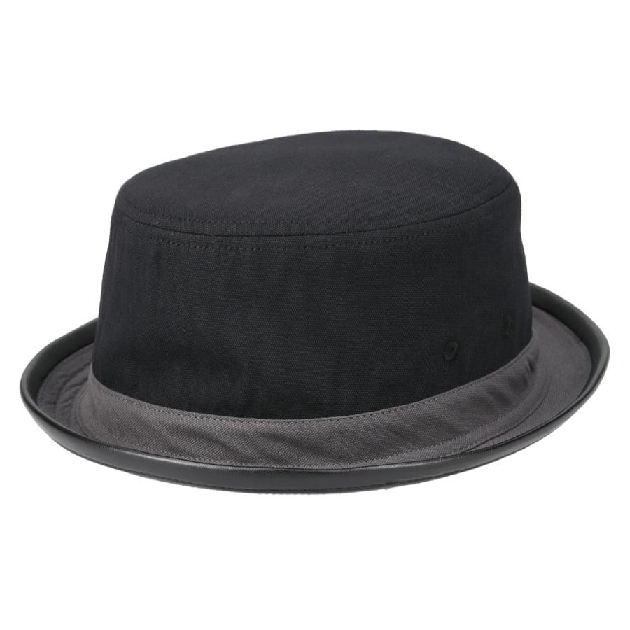 帽子 ハット 抗菌 消臭 ポークパイ フェイクレザー コットン ヴィンテージ バイカラー クラシック 定番 メンズ レディース フリーサイズ Combi PU Pork Pie | Basiquenti | 01