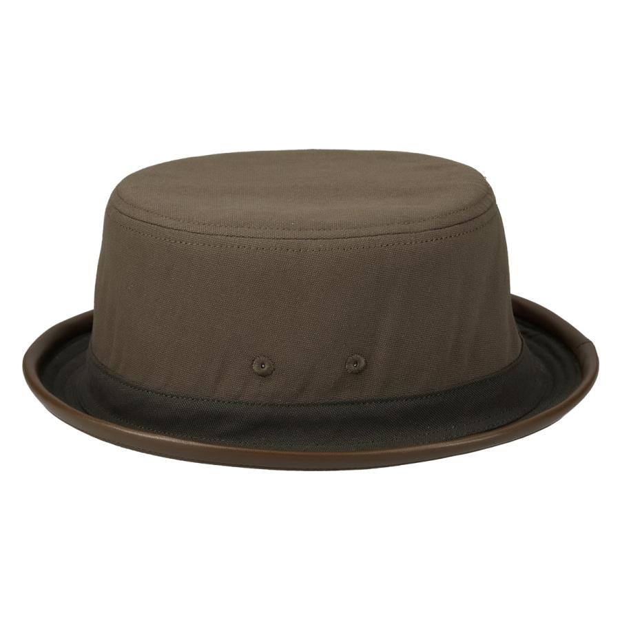 帽子 ハット 抗菌 消臭 ポークパイ フェイクレザー コットン ヴィンテージ バイカラー クラシック 定番 メンズ レディース フリーサイズ Combi PU Pork Pie | Basiquenti | 09