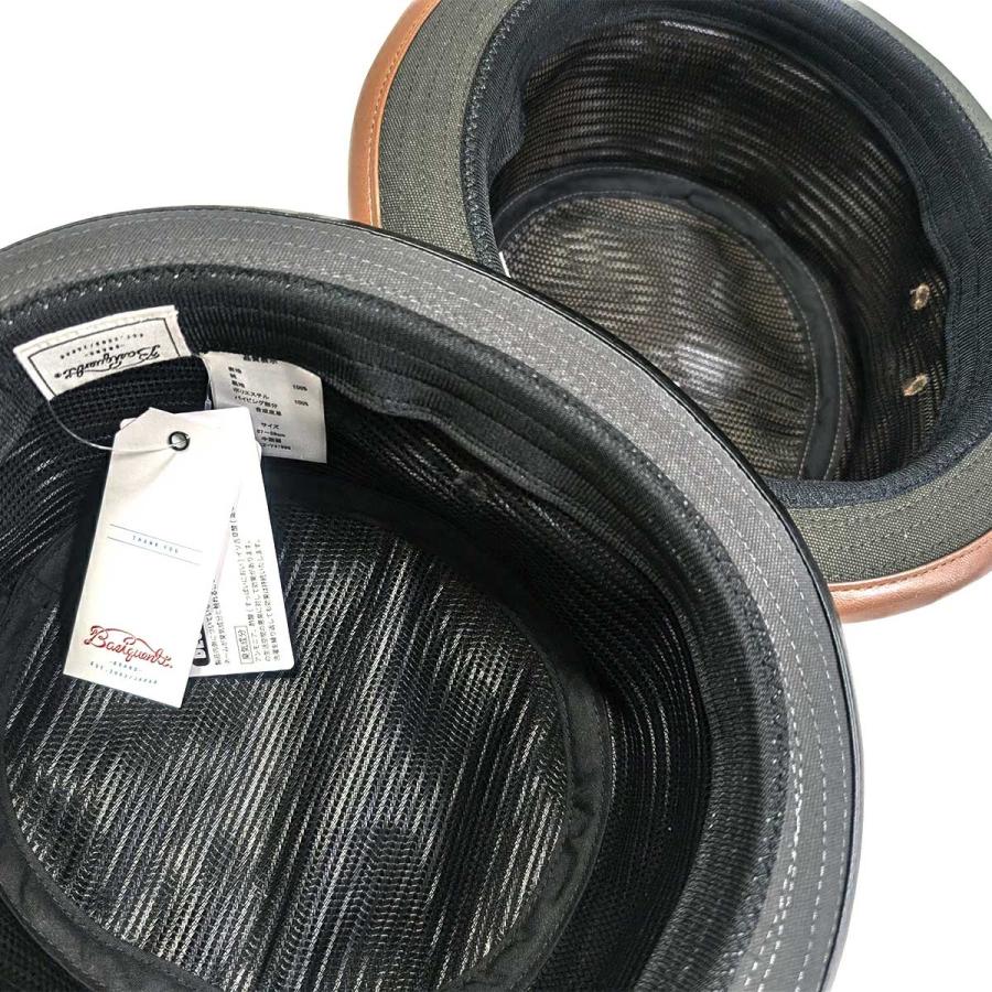 帽子 ハット 抗菌 消臭 ポークパイ フェイクレザー コットン ヴィンテージ バイカラー クラシック 定番 メンズ レディース フリーサイズ Combi PU Pork Pie | Basiquenti | 07