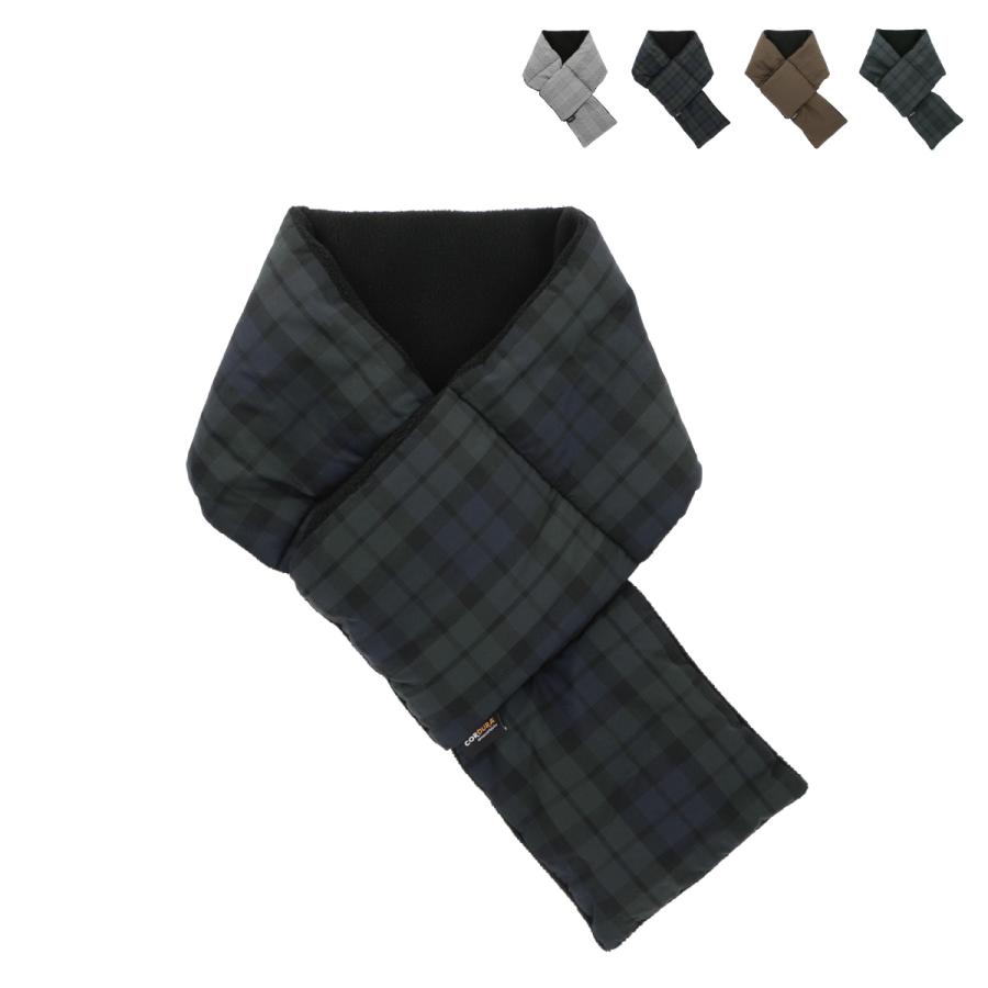 コーデュラ フリース マフラー チェック レディース メンズ フリーサイズ 頑丈 ナイロン アウトドア ゴルフ 釣り ベーシックエンチ Cordura Check Short Muffler | Basiquenti
