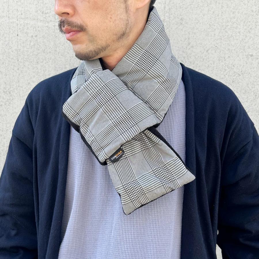 コーデュラ フリース マフラー チェック レディース メンズ フリーサイズ 頑丈 ナイロン アウトドア ゴルフ 釣り ベーシックエンチ Cordura Check Short Muffler | Basiquenti | 05